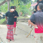 Tersangka pelaku pembacokan di Bukit Tembak, Kecamatan Meral, Kabupaten Karimun setelah diamankan warga, Rabu (6/9/2023). (Tangkapan layar)